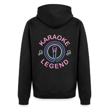 Karaoke Singer 80s Retro Karaoke - Unisex Premium Bio Zip Hoodie - Schwarz - Hinten - Nico (187cm)