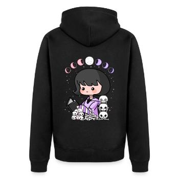 Pastel Goth Girl Anime Sorcière Dark Academia - Veste à capuche bio Premium Unisexe - noir - Dos - Nico (187cm)