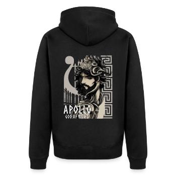 Apollon Dieu Grec De Musique Grèce Antique Mythologie - Veste à capuche bio Premium Unisexe - noir - Dos - Nico (187cm)
