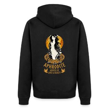 Aphrodite Ancient Greek Goddess Of Love And Beauty - Unisex Premium Organic Zip Hoodie - black - Back - Nico (187cm)