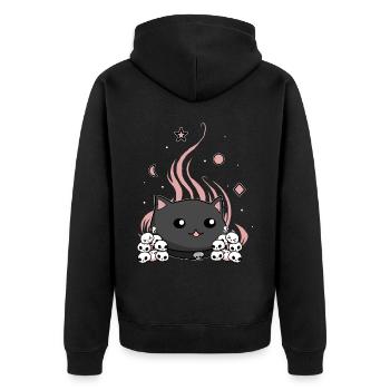 Kawaii Emo Wicca Cat Pastel Goth Esthétique - Veste à capuche bio Premium Unisexe - noir - Dos - Nico (187cm)