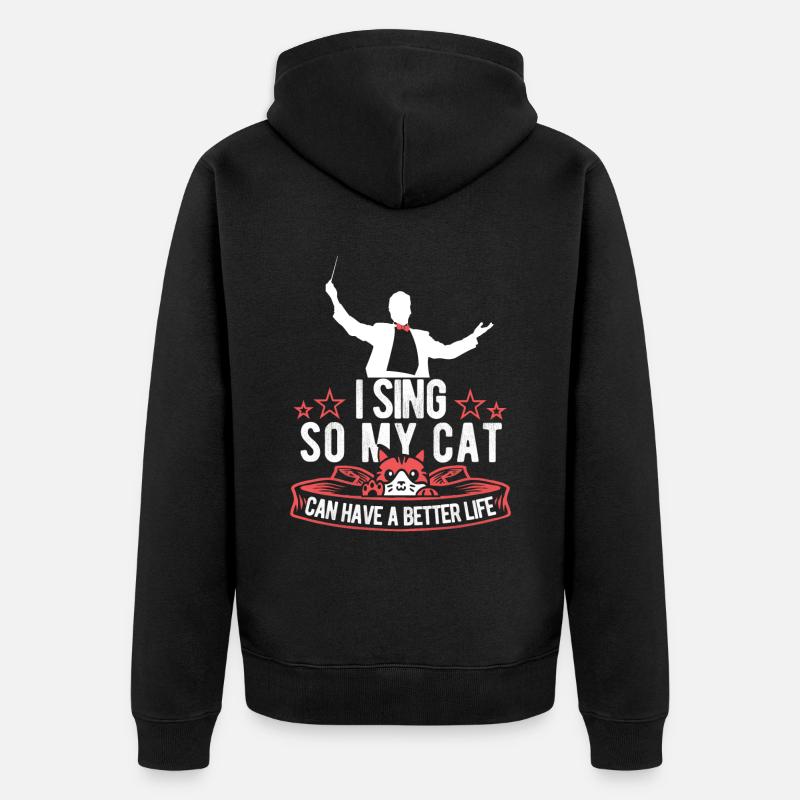 Chef de chœur Cat - Veste à capuche bio Premium Unisexe - noir
