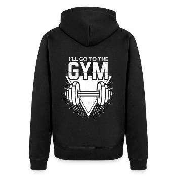 Motivation Gym Fitness Slogan Design - Veste à capuche bio Premium Unisexe - noir - Dos - Nico (187cm)