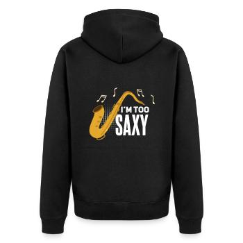 Drôle de saxophone musicien instrument - Veste à capuche bio Premium Unisexe - noir - Dos - Nico (187cm)