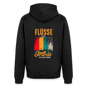 Cooles Kayak Natur Outdoor Sport Motiv - Unisex Premium Bio Zip Hoodie - Schwarz - Hinten - Nico (187cm)