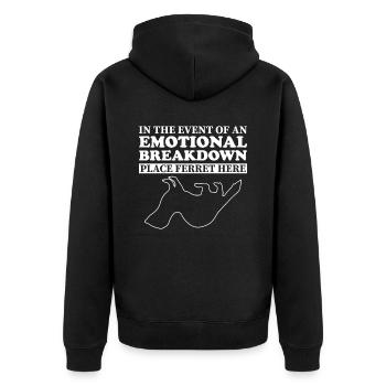Emotional - Papa Mama Frettchen - Unisex Premium Bio Zip Hoodie - Schwarz - Hinten - Nico (187cm)