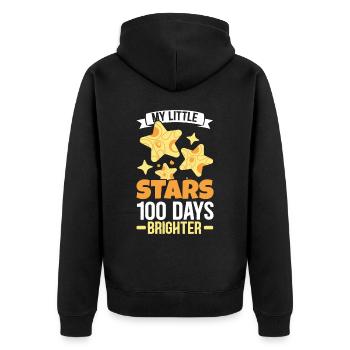 Mes petites étoiles 100 jours plus brillant enseignant élève - Veste à capuche bio Premium Unisexe - noir - Dos - Nico (187cm)