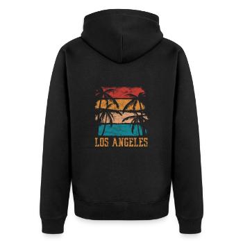 Los Angeles Californie États-Unis Amérique LA Cadeau - Veste à capuche bio Premium Unisexe - noir - Dos - Nico (187cm)
