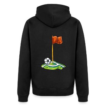 Football corner flag - Unisex Premium Organic Zip Hoodie - black - Back - Nico (187cm)