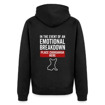 Émotionnel - Chien Chihuahua - Veste à capuche bio Premium Unisexe - noir - Dos - Nico (187cm)