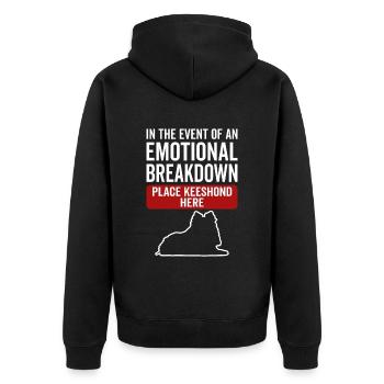 Emotional - Dog Keeshonden - Unisex Premium Organic Zip Hoodie - black - Back - Nico (187cm)