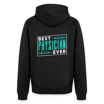 Der Beste Arzt Aller Zeiten Beruf Doktor Mediziner - Unisex Premium Bio Zip Hoodie - Schwarz - Hinten - Nico (187cm)