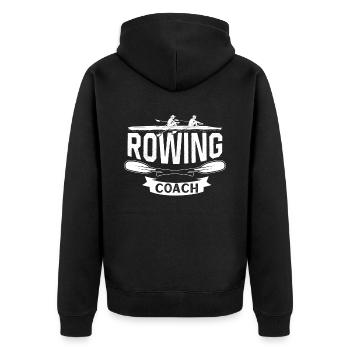 Rowing Coach Rowing Rowing Rowing Boat Rowers - Unisex Premium Organic Zip Hoodie - black - Back - Nico (187cm)