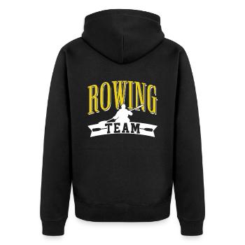 Rudermannschaft Ruder Ruderer Rudern Ruderboot - Unisex Premium Bio Zip Hoodie - Schwarz - Hinten - Nico (187cm)