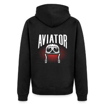 Pilot Jet Light Aircraft Pilot Light Aircraft - Unisex Premium Organic Zip Hoodie - black - Back - Nico (187cm)