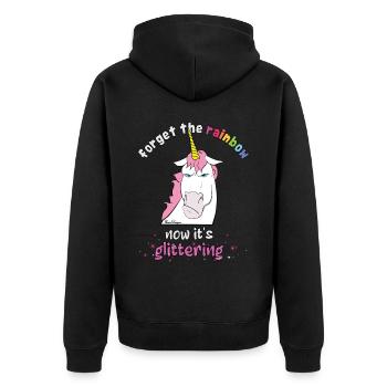 Maintenant, il est temps pour les paillettes drôle de licorne maléfique - Veste à capuche bio Premium Unisexe - noir - Dos - Nico (187cm)
