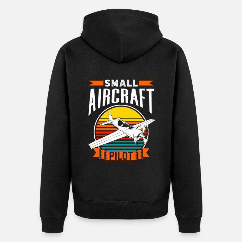 Pilot Eines Leichtflugzeugs Jet Kleinflugzeug - Unisex Premium Bio Zip Hoodie - Schwarz