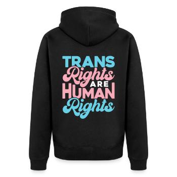 Les droits des transgenres sont des droits humains - Veste à capuche bio Premium Unisexe - noir - Dos - Nico (187cm)
