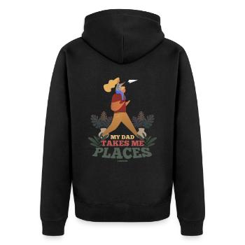 Papa Fille Enfant Fête des pères Fille Cadeau - Veste à capuche bio Premium Unisexe - noir - Dos - Nico (187cm)