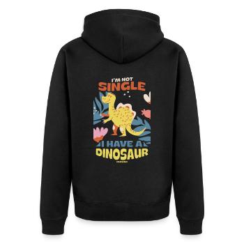 I'm Not Single I Have A Dinosaur - Unisex Premium Bio Zip Hoodie - Schwarz - Hinten - Nico (187cm)