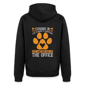Veterinary Covered In Fur Vet Student Veterinarian - Unisex Premium Organic Zip Hoodie - black - Back - Nico (187cm)