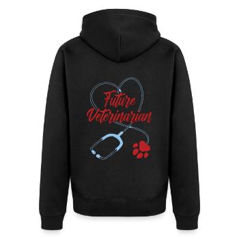 Veterinary Future Veterinarian Doctor Veterinarian - Unisex Premium Bio Zip Hoodie - Schwarz - Hinten - Nico (187cm)