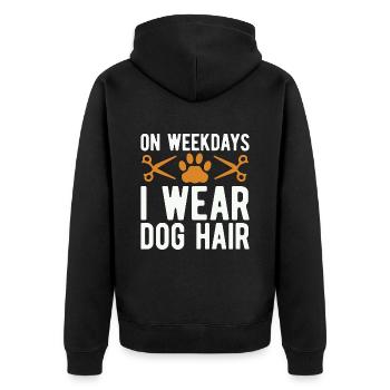Toiletteur pour animaux de compagnie en semaine I Toiletteur de salon pour animaux de compagnie - Veste à capuche bio Premium Unisexe - noir - Dos - Nico (187cm)