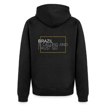 Citation Brésil - Veste à capuche bio Premium Unisexe - noir - Dos - Nico (187cm)
