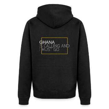 Ghana Dicton - Veste à capuche bio Premium Unisexe - noir - Dos - Nico (187cm)