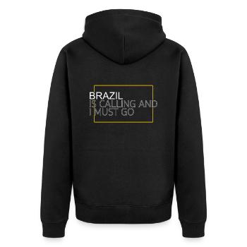 Citation Brésil - Veste à capuche bio Premium Unisexe - noir - Dos - Nico (187cm)