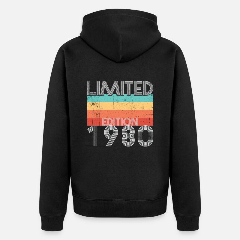 Edition Limitée Rétro 1980 - Veste à capuche bio Premium Unisexe - noir
