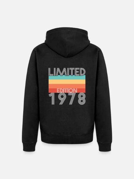 Limited Edition Retro 1978 - Unisex Premium Bio Zip Hoodie - Schwarz