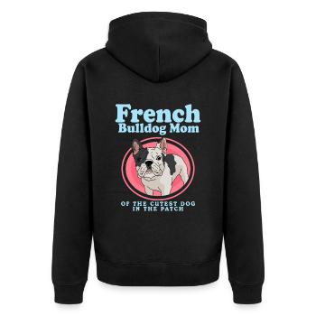 French Bulldog French Bulldog Mom Gift - Unisex Premium Organic Zip Hoodie - black - Back - Nico (187cm)