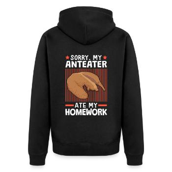 Fourmilier a mangé mes devoirs - Veste à capuche bio Premium Unisexe - noir - Dos - Nico (187cm)