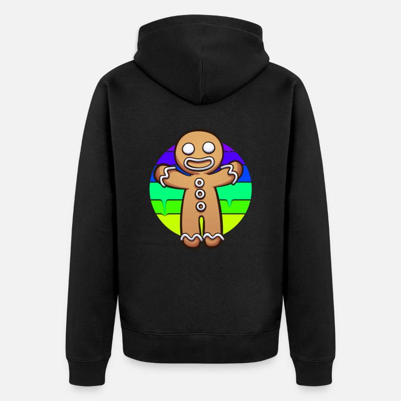 Gingerbread Man Coucher de soleil - Veste à capuche bio Premium Unisexe - noir