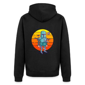 Cartoon Knight Sunset - Veste à capuche bio Premium Unisexe - noir - Dos - Nico (187cm)