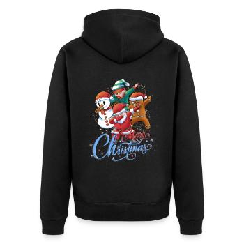 Dabbing Merry Christmas Santa Elf Santa Claus - Unisex Premium Organic Zip Hoodie - black - Back - Nico (187cm)