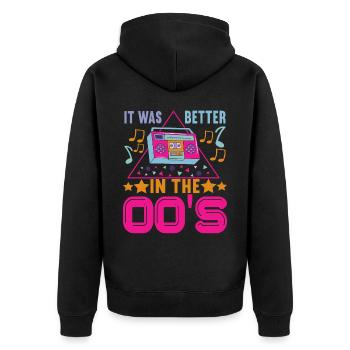 90s 90s 90s Party - Unisex Premium Organic Zip Hoodie - black - Back - Nico (187cm)
