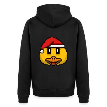 Canard de Noël pixélisé - Drôle de canard - Veste à capuche bio Premium Unisexe - noir - Dos - Nico (187cm)