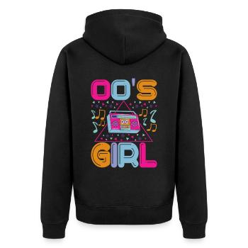 90s 90s 90s Party - Unisex Premium Organic Zip Hoodie - black - Back - Nico (187cm)