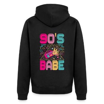 90s 90s 90s Party - Unisex Premium Organic Zip Hoodie - black - Back - Nico (187cm)
