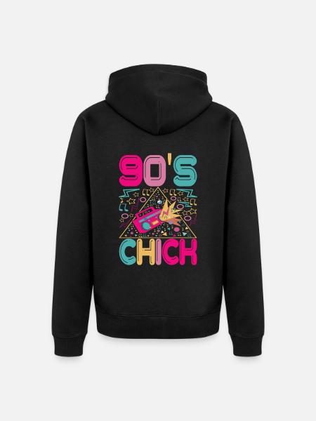90s 90s 90s Party - Unisex Premium Organic Zip Hoodie - black