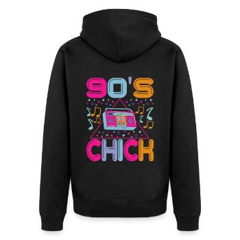 90s 90s 90s Party - Unisex Premium Organic Zip Hoodie - black - Back - Nico (187cm)