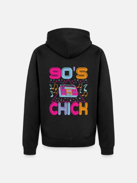 90s 90s 90s Party - Unisex Premium Organic Zip Hoodie - black