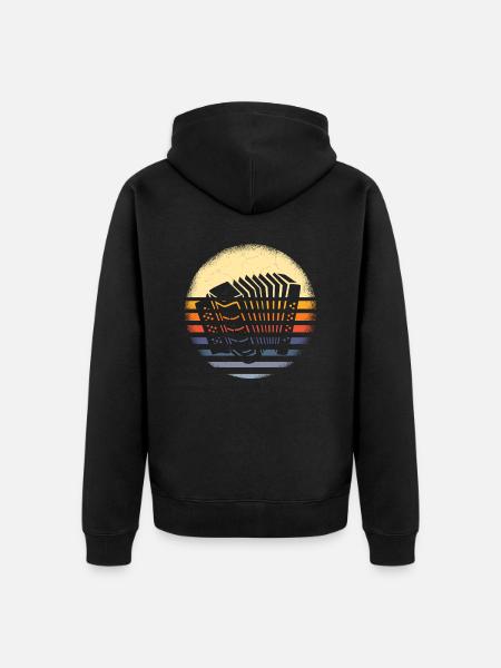 Akkordeon Musiker - Unisex Premium Bio Zip Hoodie - Schwarz