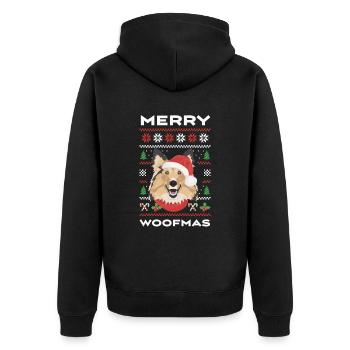 Shetland Sheepdog Joyeux Noël - Veste à capuche bio Premium Unisexe - noir - Dos - Nico (187cm)