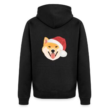 Shiba Inu Joyeux Noël - Veste à capuche bio Premium Unisexe - noir - Dos - Nico (187cm)