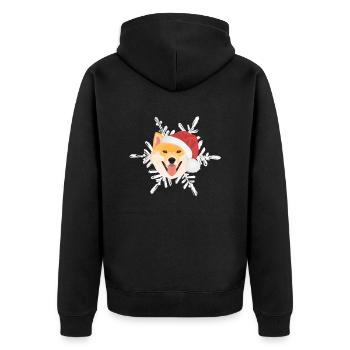 Shiba Inu Joyeux Noël - Veste à capuche bio Premium Unisexe - noir - Dos - Nico (187cm)