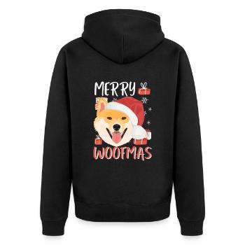 Shiba Inu Joyeux Noël - Veste à capuche bio Premium Unisexe - noir - Dos - Nico (187cm)