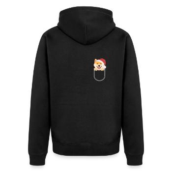 Shiba Inu Joyeux Noël - Veste à capuche bio Premium Unisexe - noir - Dos - Nico (187cm)